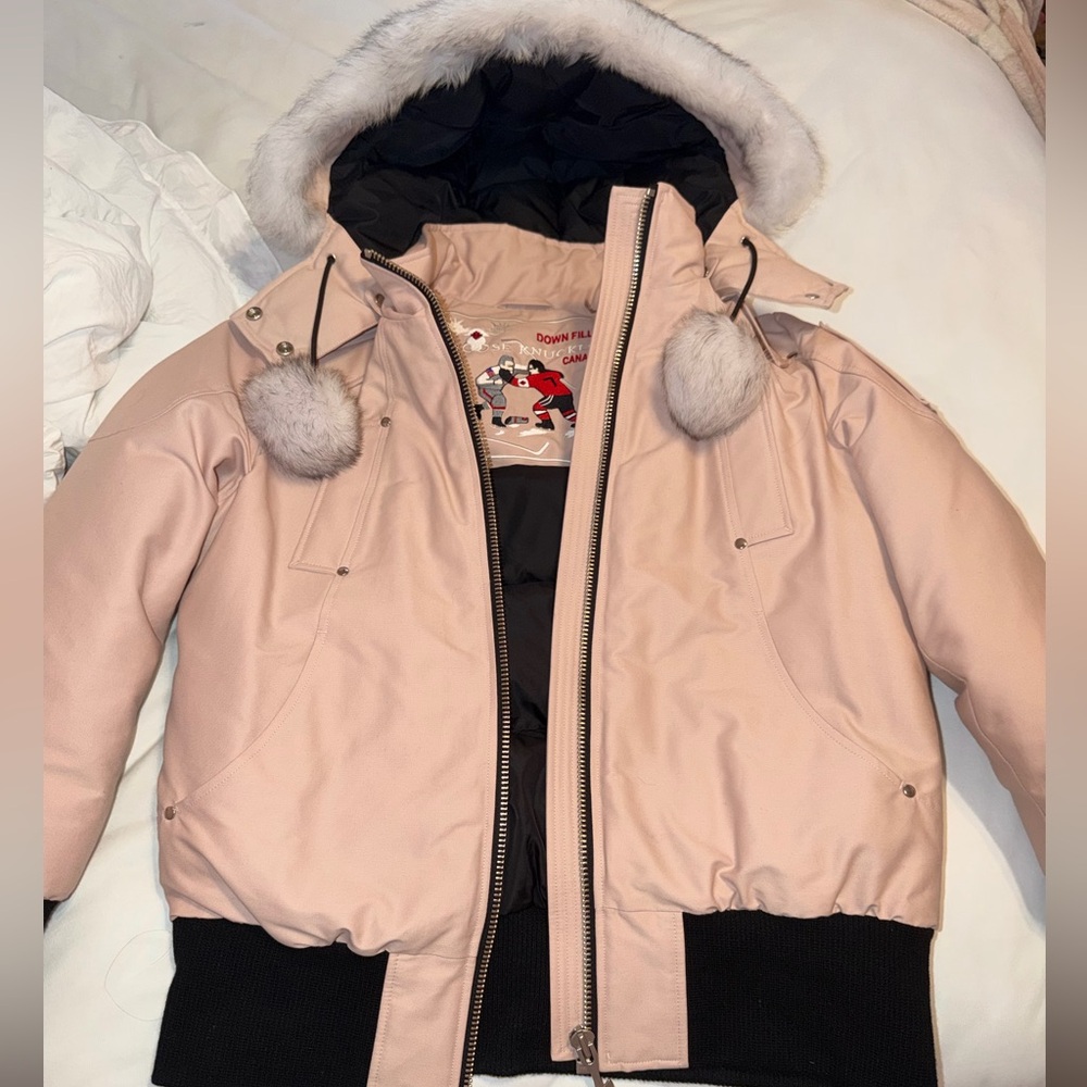 Moose Knuckles Women's Pink Bomber Jacket
